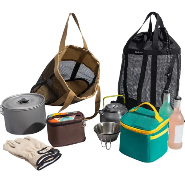 Outdoor Camping Handbag Portable Shopping Bag Foldable Beach Handbag Camping Storage Bag for Outdoor Picnic