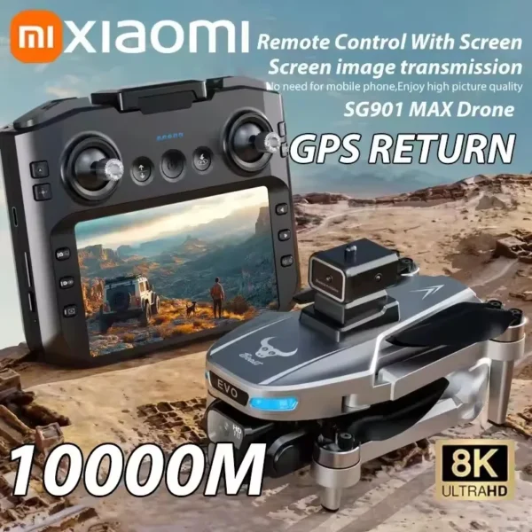 Xiaomi SG901 PRO MAX Drone 8K professionnel GPS HD caméra Drones 5G WIFI FPV vidéo UAV 5.9 pouces grand écran télécommande RC