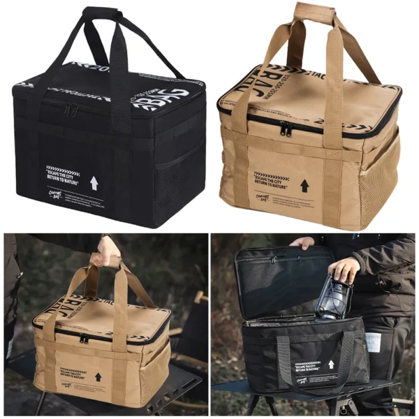20 L Outdoor Camping Organizers Picnic Bag Camping Hiking Meal Bag Large Capacity Storage Bag for Beach Picnic Road Trip Travel