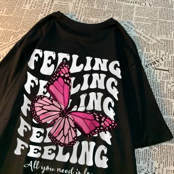 Inspiration From A Butterfly Tshirt Men Women Casual Summer Tee Clothes Casual Sweat Pattern T Shirt Couple Hip Hop Cotton Tops