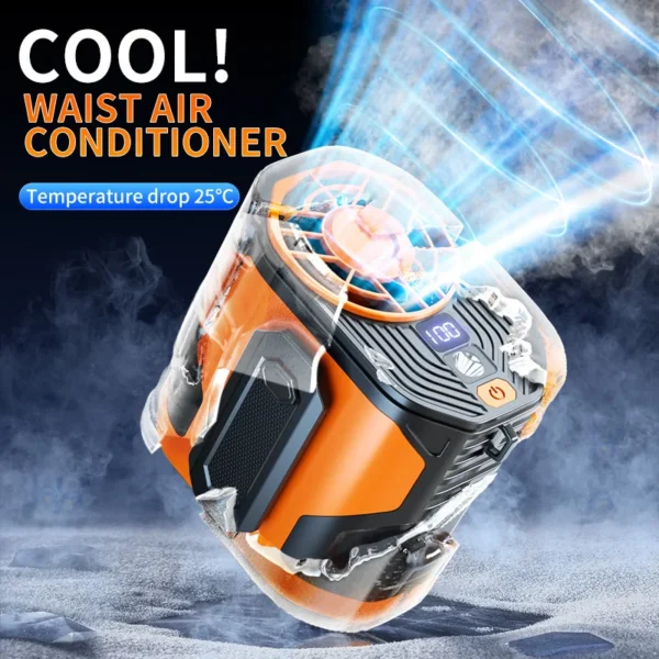 High-speed Waist-hanging Fan Portable Waist-clip Outdoor Construction Site Portable Fan to Cool Down USB Mini Neck-hanging Fan