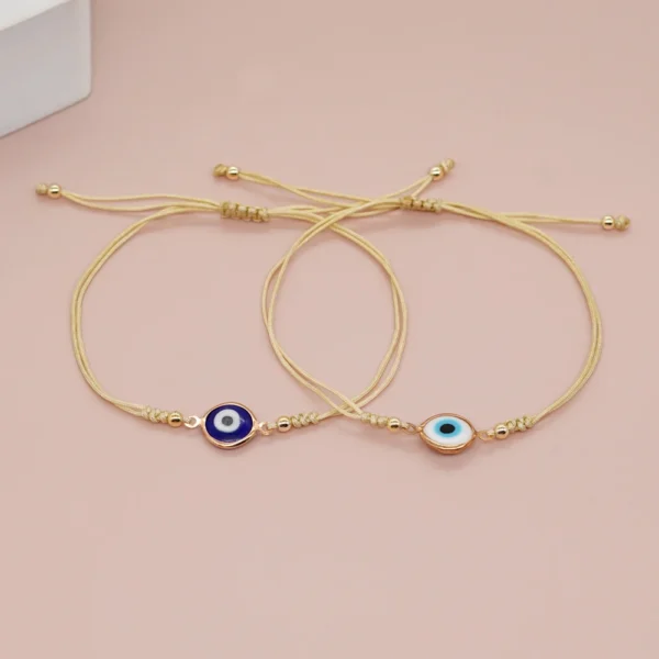 Go2boho New In Enamel Evil Eye Rope Friendship Bracelet Adjustable Women Men Kids Summer Jewelry