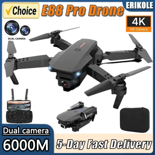 Drone RC 4K E88Pro avec caméra HD grand angle
