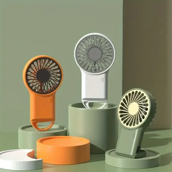 Portable Mini Fan With Carabiner,USB Rechargeable Silent Foldable Table Fan, Handheld Pocket Fan For Home Office Travel