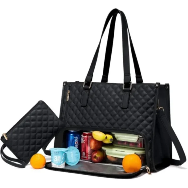 Multifunctional 2In1 Cooler Lunch Bags Insulated Handbag for Women Men Large Capacity Travel Picnic Lunch Box Food Delivery Bag