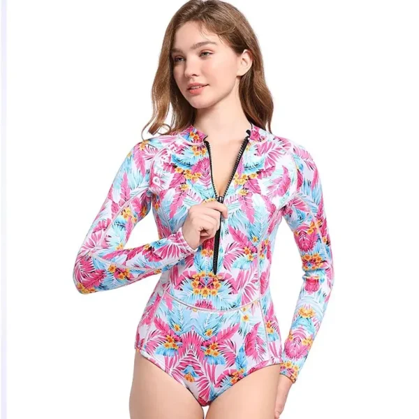 DEMMET Woman Diver Diving Suit 1.5MM/3MM Neoprene Diving Equipment Printing Long Sleeve Bikini Swimsuit Women Korean Swimwear