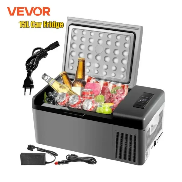 SucceBuy 15L Small Fridge Portable Car Freezer DualBox Mini Refrigerator Compressor Cooler for Traveling Camping Activities