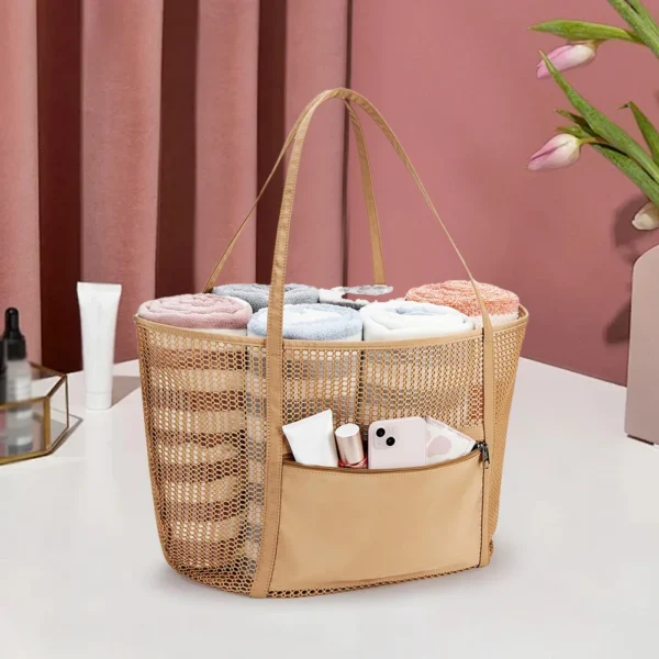 Womens Beach Mesh Tote Bag Large Capacity Mesh Tote Hobo Bag Beach Bag Mesh Bag for Travel Family Pool Beach Vacation