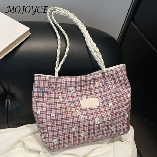 Aesthetic Tote Bag with Zipper Cute School Tote Bag Casual Hobo Handbag Shopping Work Bag for Women Work Beach Travel