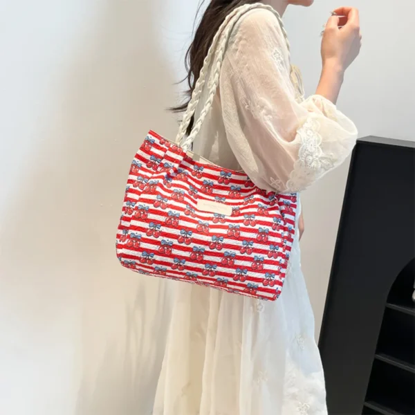 Aesthetic Tote Bag Large Cute School Tote Bag Casual Hobo Handbag Shopping Work Bag for Women Work Beach Travel