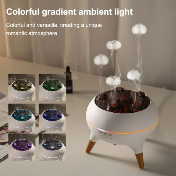 Dynamic Jellyfish Air Humidifier with Colourful Night Light Spary Remote Control Essential Oil Aromatherapy Diffuser Humidifier