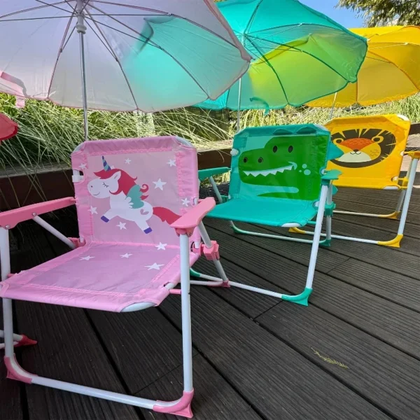 Childrens Beach Camping Chair with Sun Protection Umbrella Sturdy and Comfortable for Outdoor Photography