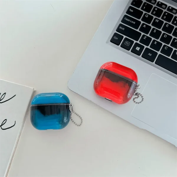 Luminous Shiny Quicksand Earphone Case Cover for AirPods Airpod Pro 4 3 2 Luxury Headphone Moving Sand Funda Protective Hard Bag
